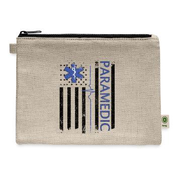 Proud Paramedic US Flag Paramedic Appreciation - Hemp Carry All Pouch - natural - Front