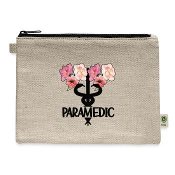 Paramedic Caduceus Proud Paramedic EMS Week - Hemp Carry All Pouch - natural - Front