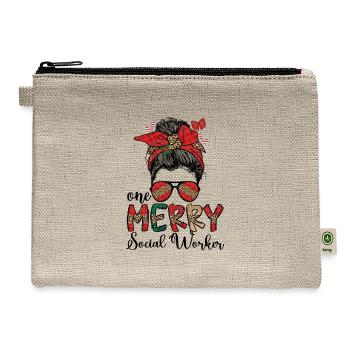 Social Worker Christmas Social Workers Xmas Gifts - Hemp Carry All Pouch - natural - Front