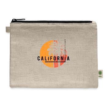 Pacific Beach California Cool Native Palm Tree - Hemp Carry All Pouch - natural - Front