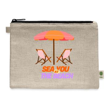 Sea You at the Beach - Hemp Carry All Pouch - natural - Front