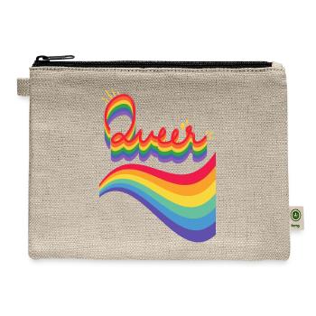 Queer Rainbow - Hemp Carry All Pouch - natural - Front