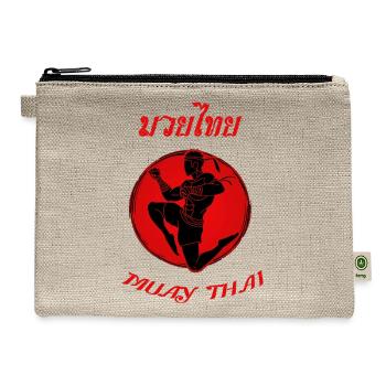 Muay Thai Knee Floats - Hemp Carry All Pouch - natural - Front