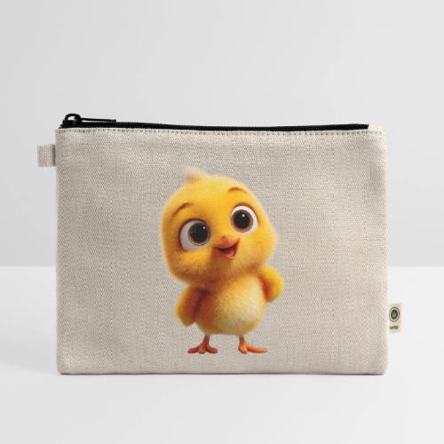 Cute Cartoon Yellow Chick with Big Sparkling Eyes - Hemp Carry All Pouch