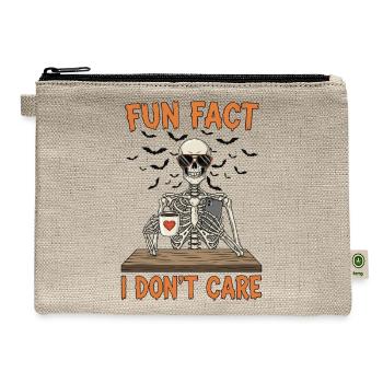 Halloween I Dont Care - Hemp Carry All Pouch - natural - Front