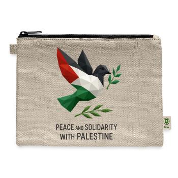 Peace and Solidarity with Palestine - Hemp Carry All Pouch - natural - Front