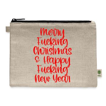 MERRY FUCKING CHRISTMAS HAPPY FUCKING NEW YEAR  - Hemp Carry All Pouch - natural - Front