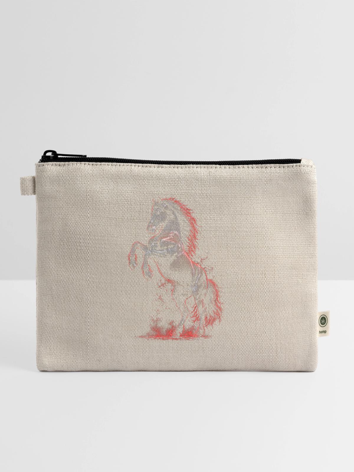 Crimson Blaze Stallion - Hemp Carry All Pouch - natural - Front