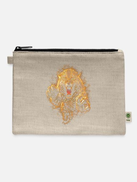 Blazing Jaguar Roar - Hemp Carry All Pouch - natural
