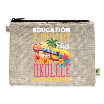 It Is A Good Day To Play Ukulele Hawaiian Player - Hemp Carry All Pouch - natural - Front