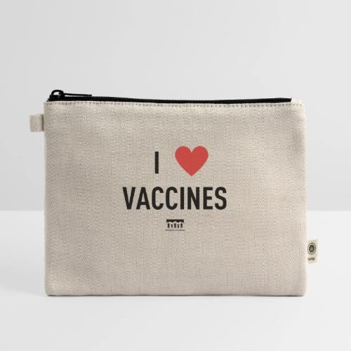 I heart vaccines black Immunize Colorado Logo - Hemp Carry All Pouch