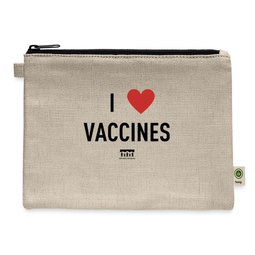 I heart vaccines black Immunize Colorado Logo - Hemp Carry All Pouch