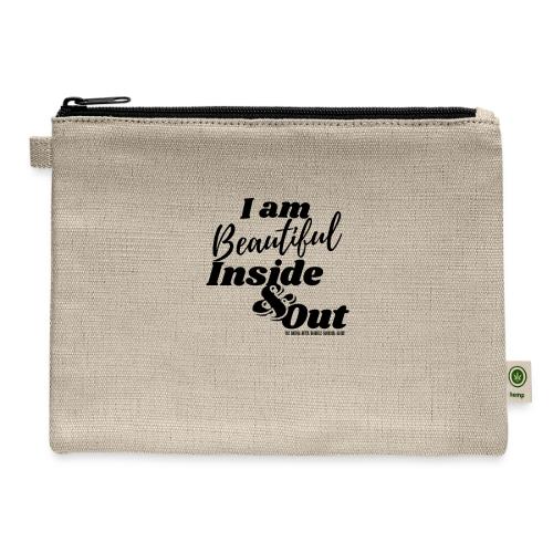 I am Beautiful - Inside and Out | Black Type - Hemp Carry All Pouch