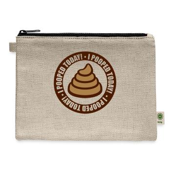 I pooped today quote - Hemp Carry All Pouch - natural - Front
