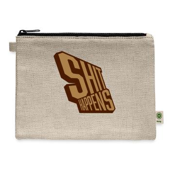Shit happens relax motto - Hemp Carry All Pouch - natural - Front