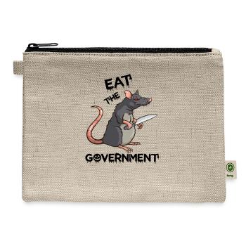 Eat The Government Rat Funny - Hemp Carry All Pouch - natural - Front