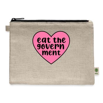Eat The Government Heart Funny - Hemp Carry All Pouch - natural - Front