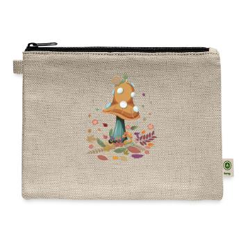 Goblincore Snail Mushroom Cottage Core Cottagecore - Hemp Carry All Pouch - natural - Front