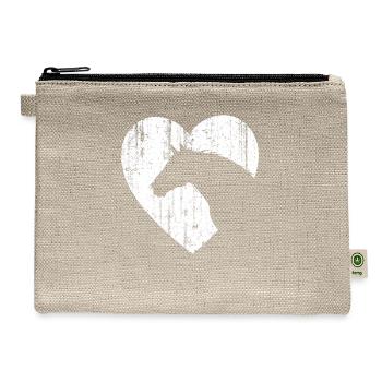 Horse Heart Silhouette For Cowgirl Equestrian - Hemp Carry All Pouch - natural - Front