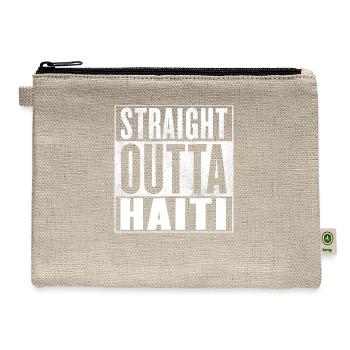 Haiti Straight Outta Haiti T Shirt - Hemp Carry All Pouch - natural - Front