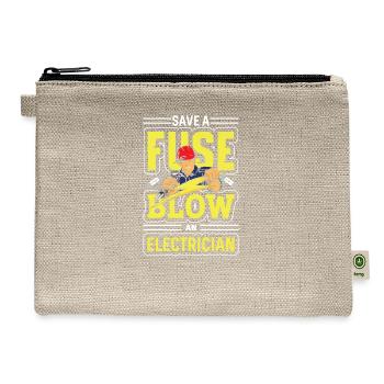 Blow An Electrician Funny Adult Humor Pullover Hoo - Hemp Carry All Pouch - natural - Front