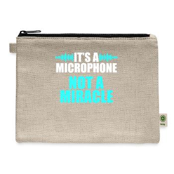 Church Sound Guy Microphone Audio Tech Engineer - Hemp Carry All Pouch - natural - Front