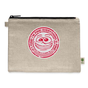everything is fine quote - Hemp Carry All Pouch - natural - Front