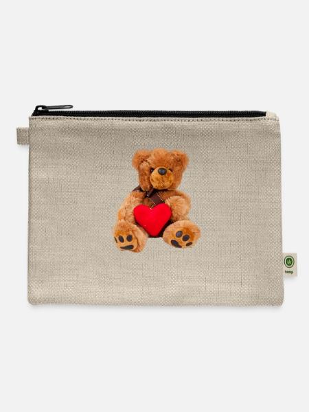Teddy valentine - Hemp Carry All Pouch - natural