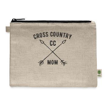 Cross country mom supportive xc family support - Hemp Carry All Pouch - natural - Front