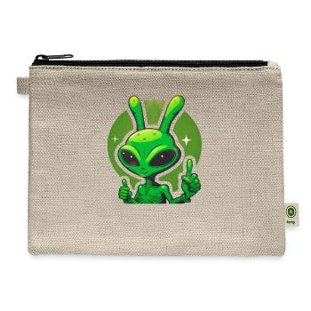 Happy green Alien - Hemp Carry All Pouch - natural - Front