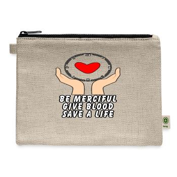 Be Cool Give Blood - Hemp Carry All Pouch - natural - Front