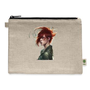 Boy with red hair blowing in the wind - Hemp Carry All Pouch - natural - Front