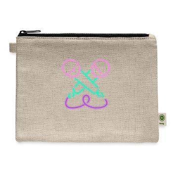 "Vintage Microphone Music Lover Gift" - Hemp Carry All Pouch - natural - Front