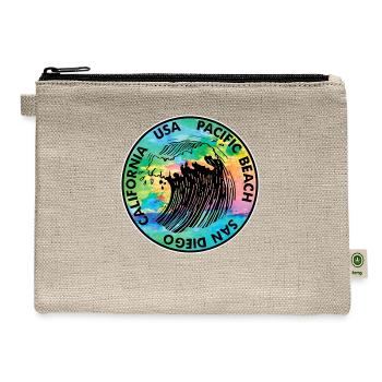 Surf Pacific Beach California San Diego Surfing Su - Hemp Carry All Pouch - natural - Front