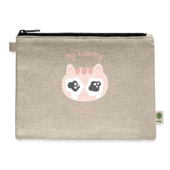 My Tummy Hurts Sad Cat - Hemp Carry All Pouch - natural - Front
