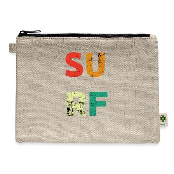 Colorful Surf Typography - Hemp Carry All Pouch - natural - Front