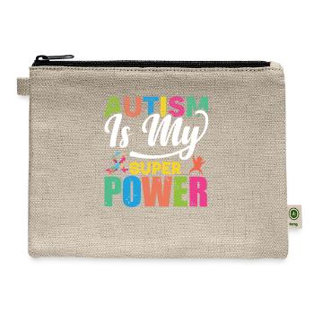 Autism is my super power - Hemp Carry All Pouch - natural - Front