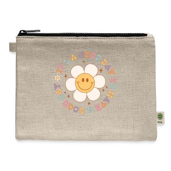 It s A Good Day To Have A Good Day Retro Face - Hemp Carry All Pouch - natural - Front