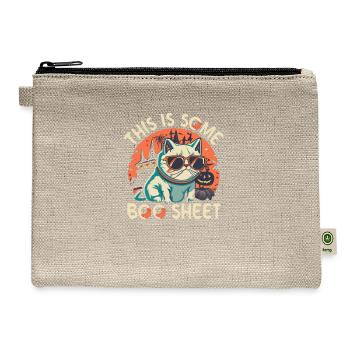 This is Boo Sheet Halloween Ghost T Shirt - Hemp Carry All Pouch - natural - Front