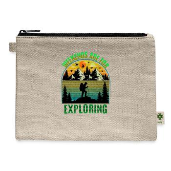 Weekends Are For Exploring - Hemp Carry All Pouch - natural - Front