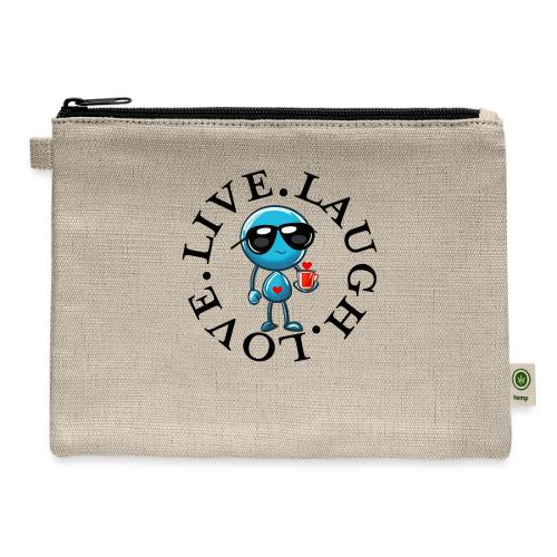 Circle Remember to live laugh love - Hemp Carry All Pouch