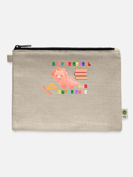 Back To School And Super Cute - Hemp Carry All Pouch - natural