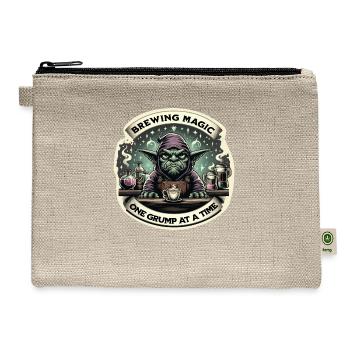 Brewing Magic One Grump At A Time - Grumpy Goblin - Hemp Carry All Pouch - natural - Front
