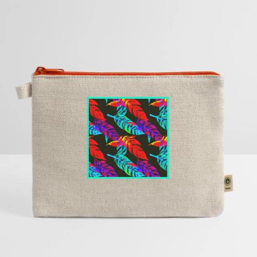 Neon Luminous Foliage Elegance - Hemp Carry All Pouch