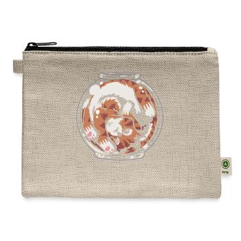 Everything is Fine Cat in a Bowl - Hemp Carry All Pouch - natural - Front