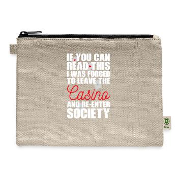 Funny Casino Gambling Gamble - Hemp Carry All Pouch - natural - Front