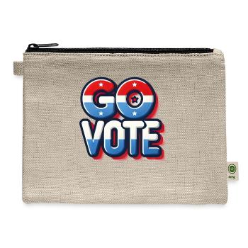 go vote - Hemp Carry All Pouch - natural - Front