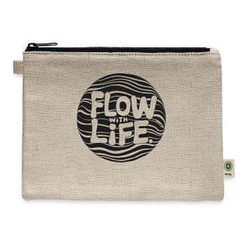 Flow With Life Minimal Typography - Hemp Carry All Pouch - natural - Front