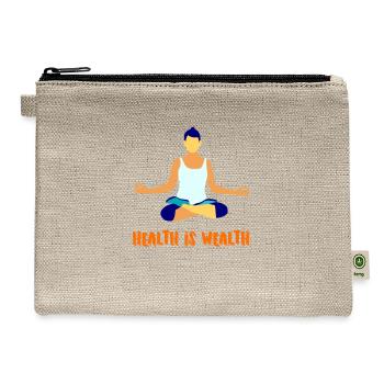 Meditation: Health is Wealth - Hemp Carry All Pouch - natural - Front
