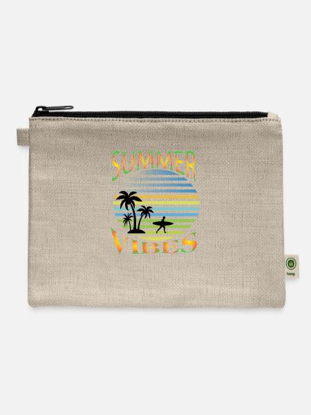 Happy Summer Surfing - Hemp Carry All Pouch - natural